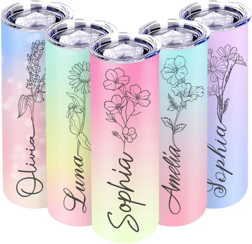 Vista 15 de Vaso de café aislado personalizado con nombre de texto, número de equipo, vaso de acero inoxidable grabado de 16 onzas, regalo personalizado