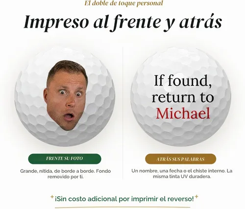 Vista 2 de Pelotas de golf personalizadas de With Love From Julie para hombres - Bolas de golf personalizadas - Regalos personalizados de bolas de golf