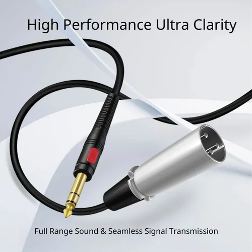 Vista 2 de TNP XLR a 1/4 TRS - Cable equilibrado de 3 pies – XLR macho a 1/4 de pulgada de 1/4 de pulgada de 0.250 in de interconexión estéreo de audio chapado
