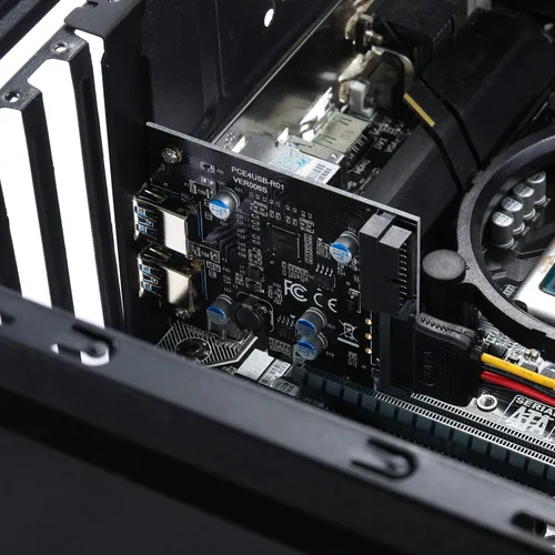 Vista 6 de Tarjeta de expansión USB 3.0 PCIe X1 de 5 Gbps Superspeed 2 puertos externos + adaptador interno de 19 pines USB 3.0 controlador PCI-E compatible