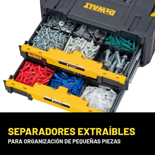 Vista 5 de DEWALT TSTAK - Organizador de almacenamiento de herramientas con cajones dobles, soporta hasta 16.5 libras (DWST17804)