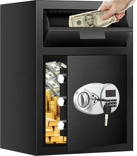 Vista 13 de Caja de seguridad depositaria de 2.6 pies cúbicos para negocios con ranura de colocación rápida, cajas de seguridad para efectivo con pantalla LCD