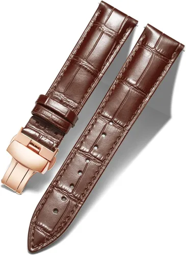 Vista 31 de BINLUN Leather Watch Strap, Quick Release Genuine Leather Replacement Watch Band with Butterfly Deployment Buckle for Men and Women, 12mm-24mm
