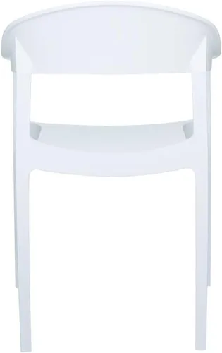Vista 7 de Compamia Carmen - Silla de comedor para patio con asiento blanco brillante (juego de 2)