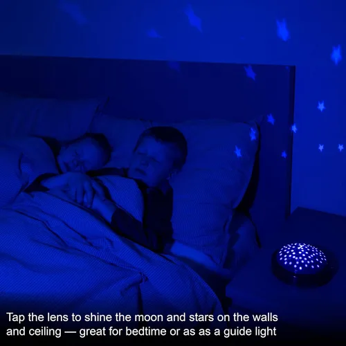 Vista 3 de GE Proyector LED de luna y estrella, luz nocturna, funciona