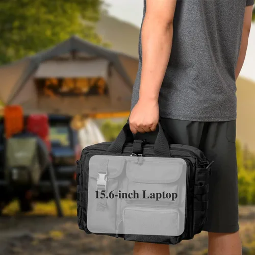 Vista 7 de COSCOOA Bolso de mensajero táctico, maletín táctico para hombre, bolso militar para portátil, bolso de hombro