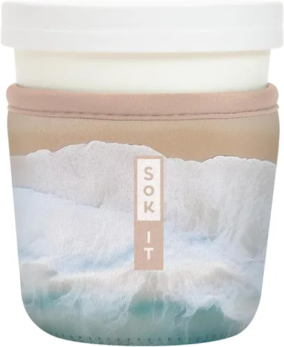 Vista 34 de Sok It IceCreamSok - Funda de neopreno aislada (flores abstractas, pintas de helado cónicas)