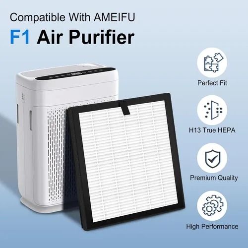 Vista 2 de Filtro de repuesto F1 compatible con AME=EU F1 Air Pu-rifier, purificador de filtro de aire de doble cara para habitación grande del hogar, H13 True