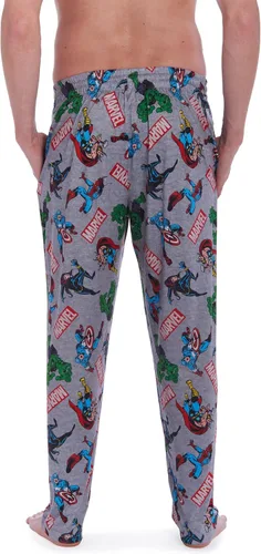 Vista 4 de Marvel Avengers Hulk Black Widow Capitán América - Paquete de 2 pantalones de pijama para adultos