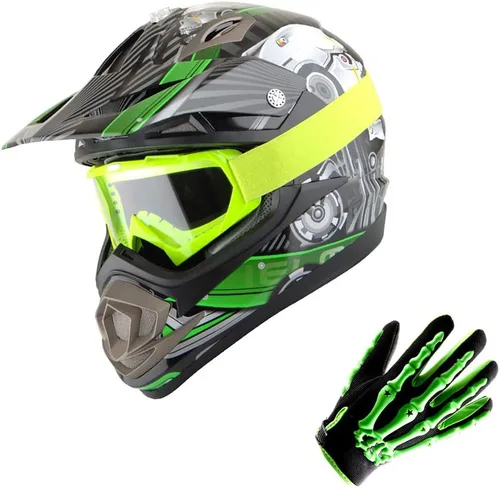 Vista 9 de 1Storm Casco de motocross para adultos, todoterreno, MX, BMX, ATV, motocross, mecánico, HGXP14B, fibra de carbono, negro, HGXP14B