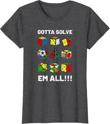 Vista 85 de Competitive Puzzle Cube Gotta Solve Em All Speed Cubing T-Shirt Asphalt Grey