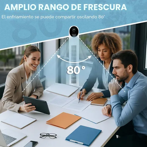 Vista 6 de Winado - Ventilador de torre sin aspas de 36 pulgadas para enfriar el hogar, dormitorio, oficina Quiet Floor Fan with Remote Control, Digital