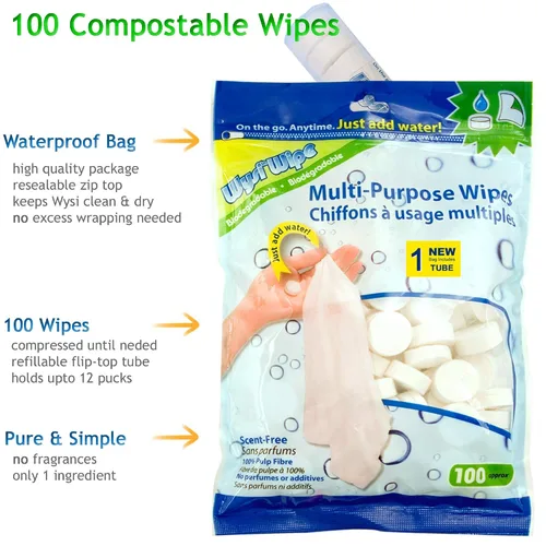 Vista 5 de Wysi - Toallitas expansibles multiusos, para cualquier momento Solo tienes que añadir agua.