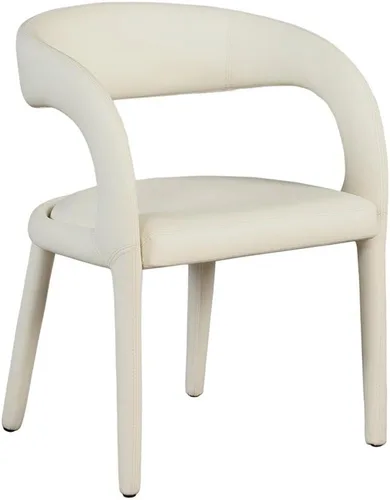 Vista 13 de Meridian Furniture 987Black-C Sylvester Collection Modern Silla de comedor tapizada de cuero vegano contemporáneo con respaldo redondeado, 23.5
