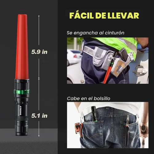 Vista 6 de E-riding Paquete de 2 linternas de tráfico de 11 pulgadas con 5 modos intermitentes