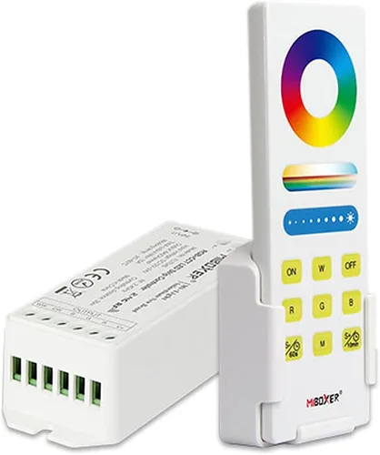 Vista 9 de DC12V RGB CCT - Tira de luz LED que cambia de color, 5050 RGB 2835 luz blanca cálida blanca de doble fila, súper brillante, RGBWW, no impermeable