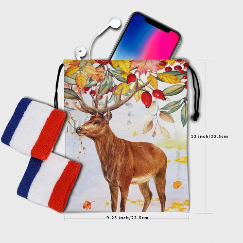 Vista 13 de Bolsa de agarre de gimnasia de piel de animal, bolsa de gimnasia con cordón ajustable, bolsa de cuerda para fauna silvestre, Mariposas Galaxy