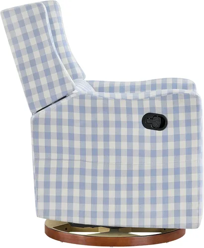 Vista 12 de KISLOT Silla reclinable giratoria, planeador manual para guardería, cuadros Cuadros azules