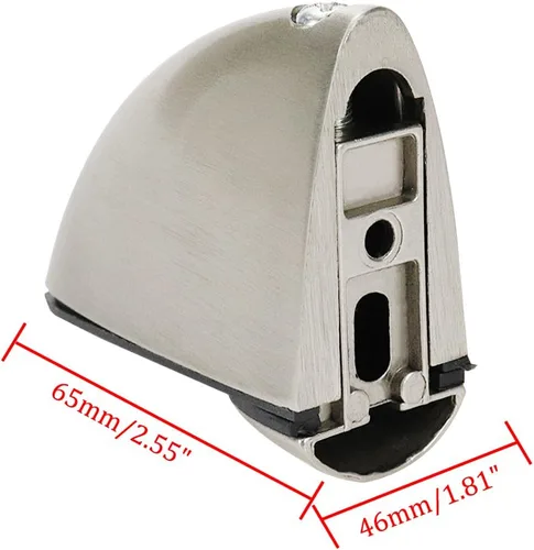 Vista 2 de Soporte de estante de vidrio – Abrazadera de vidrio de superficie cepillada ajustable para estantes – Paquete de 4
