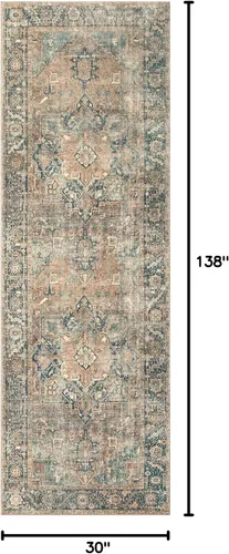 Vista 98 de Loloi Margot - Alfombra de área terracota/laguna de 7'-6" x 9'-6