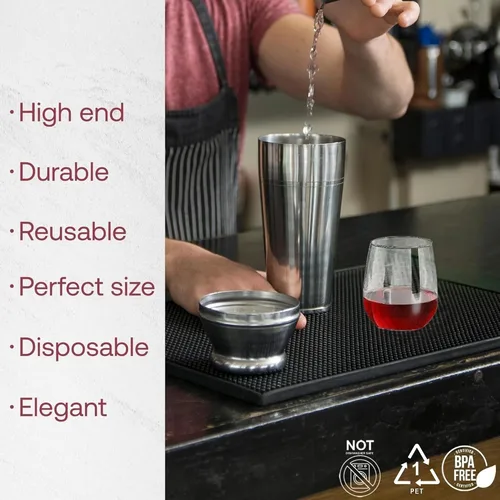 Vista 4 de Smarty Had A Party Copas de vino de plástico sin tallo de 12 onzas, paquete de 64 vasos de vino desechables transparentes para bodas, fiestas