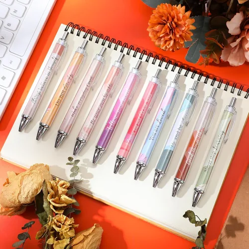 Vista 4 de Yeaqee 50 bolígrafos motivacionales a granel con diferentes citas inspiradoras para mujeres, regalos inspiradores, bolígrafos a granel