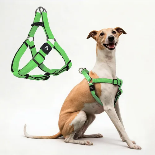 Vista 16 de Kruz - Arnés para perro sin tirones (pecho de 21 a 30 pulgadas, peso de 22 a 53 libras), arnés resistente para razas medianas, ajuste ultra cómodo