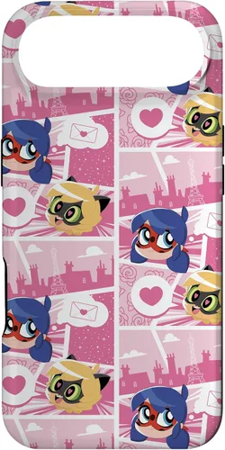Vista 27 de Miraculous Ladybug Chibi Collection Mensaje para Cat Noir Funda para iPhone 17