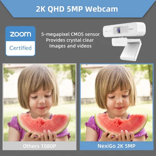Vista 2 de Certificada para Zoom, NexiGo N940P (Gen 2) Cámara web con zoom 2K y control remoto Sensor Sony Starvis Zoom 3X de acercar y alejar Micrófono