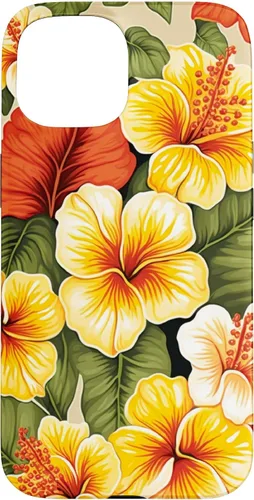 Vista 6 de Hawaiian Tropical Yellow Red Hibiscus Plumeria Case for iPhone 17