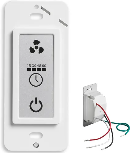 Vista 2 de Homewerks 7150-11 - Interruptor de control LCD para ventilador de baño con temporizador para interruptor de 2 funciones