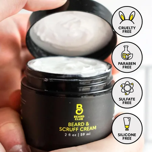 Vista 4 de The Beard Club Crema para Barba de Biotina - Mantequilla de Karité Hidratante y Humectante para un Vello Facial y Piel Más Saludables