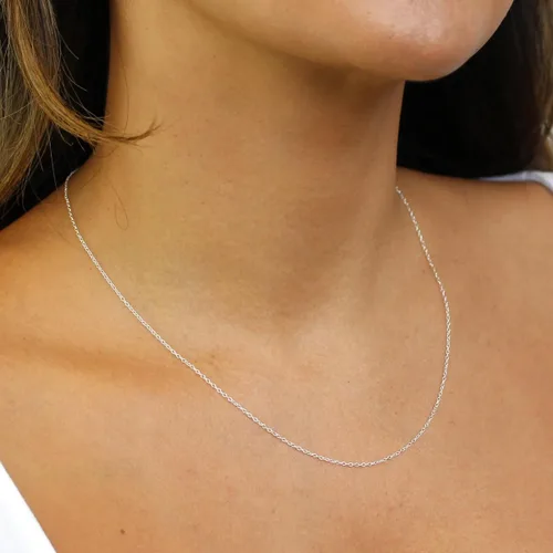 Vista 3 de LeCalla Collar de cadena ajustable de plata de ley 925, collar de cadena bolo deslizante para mujer, 24 pulgadas
