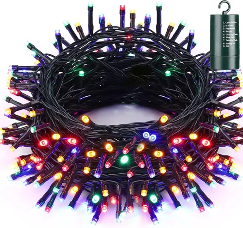 Vista 10 de Toodour - Luces de Navidad con batería, 200 luces LED para el hogar, jardín, decoración del árbol de Navidad