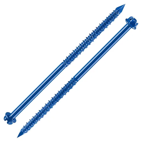 Vista 16 de Wensilon (30 piezas) 1/4 "* 1-1/4" cabeza hexagonal ranurada anclaje tornillo de hormigón cabeza hexagonal azul, utilizado para anclar mampostería