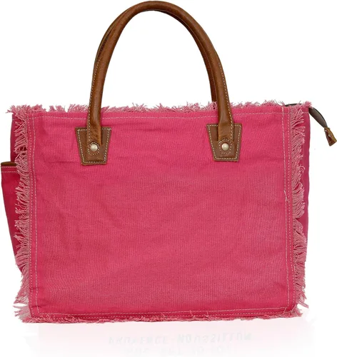 Vista 7 de CREATIVE LEATHER ART Canvas Tote Bag for Women (13 x 10 Inch)