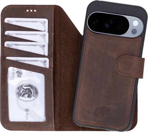 Vista 16 de BLACKBROOK Juego de funda y cartera magnética desmontable 2 en 1 para iPhone 13 Pro Max, cartera desmontable de cuero de grano completo Carter