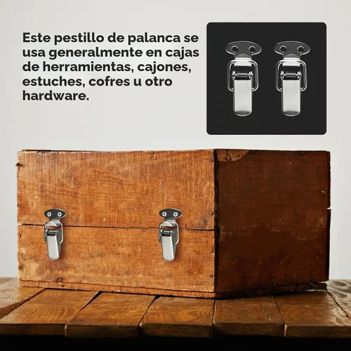 Vista 4 de Pestillo de palanca de resorte mini tamaño Pestillo de caja de herramientas de 44mm/1.73" de longitud - Paquete de 10