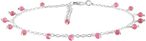 Vista 13 de Yanara Tobilleras de piedras preciosas para mujer, piedra natal natural, chapada en plata, joyería hecha a mano en 8.5 + 1.5 pulgadas, cristales