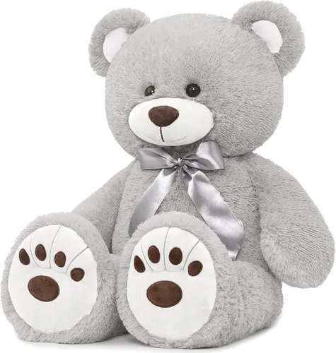 Vista 18 de MorisMos Oso de Peluche Azul Gigante, Peluche Grande de 36 pulgadas para Baby Shower, Oso de Tamaño Real para Niños, Niñas, Novia en Cumpleaños, San