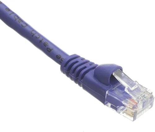 Vista 2 de CableWholesale Cable Ethernet Cat6, 24AWG, conector de placa dorada RJ45, 4 pares de cobre trenzado, cable de conexión de red de Internet de par