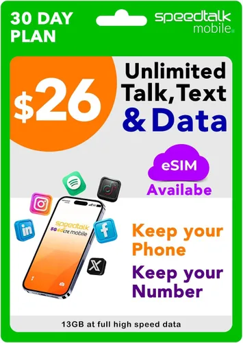 Vista 8 de SpeedTalk Mobile Tarjeta SIM prepagada – 250 conversaciones + 250 mensajes de texto + 250 MB – datos 5G 4G LTE – SIM 3 en 1 para teléfonos