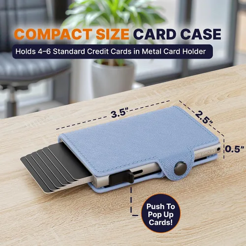 Vista 2 de Cartera Conceal Plus para hombres, cartera desplegable con bloqueo RFID, tarjetero delgado y minimalista para tarjetas de crédito, Minimalista