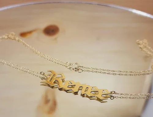 Vista 6 de Fuente antigua en inglés de oro macizo de 14 quilates, collar personalizado con nombre personalizado, hecho a medida, cualquier nombre, regalo