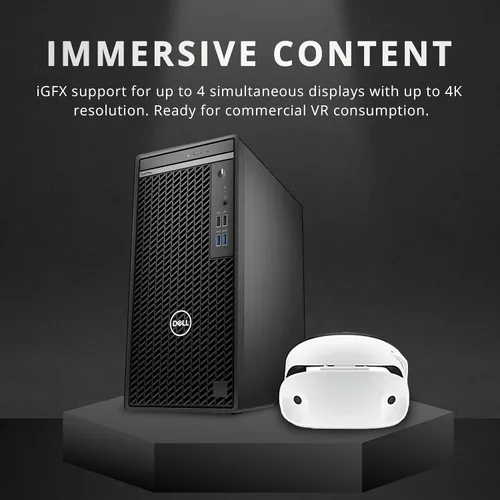Vista 6 de Dell OptiPlex 3000 Tower Desktop, Intel i3-12100, RAM DDR4 de 16 GB, SSD de 512 GB, Intel UHD Graphics 730, Wi-Fi, HDMI, RJ-45, DVD-RW, teclado