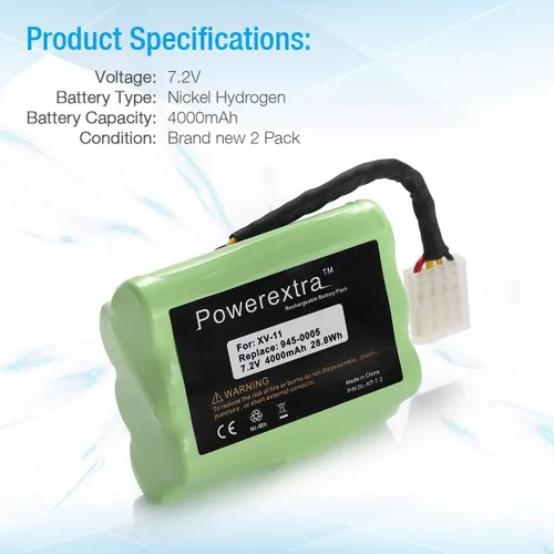 Vista 2 de Powerextra batería de 7.2 vatios, 4000 mAh para aspiradoras robóticas Neato XV-11 XV-12 XV-14 XV-15 XV-21 XV-25, XV Essential, XV Signature Pro