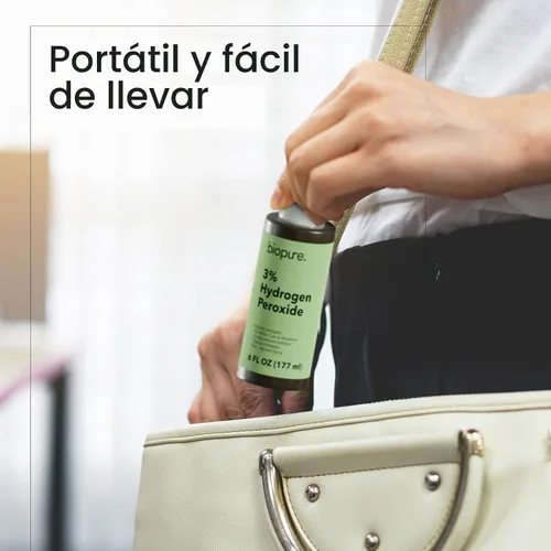 Vista 4 de Biopure Spray de peróxido de hidrógeno de 6 onzas líquidas, conveniente botella de spray sin aerosol con peróxido de hidrógeno al 3% Peróxido