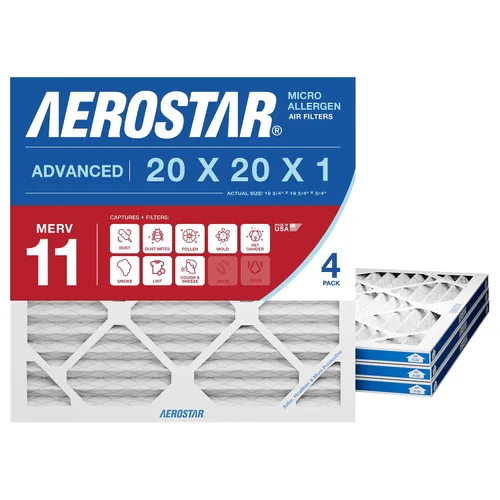 Vista 7 de Aerostar Filtro de aire MERV 8 de 20 x 20 x 1, 4 unidades, tamaño real (19.75 x 19.75 x 0.75), HVAC, aire acondicionado y filtro de horno que