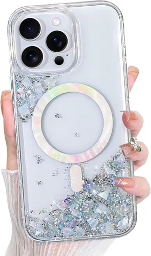 Vista 64 de Bonoma - Funda para iPhone 17 Pro Max 2025 con cristales brillantes, purpurina brillante