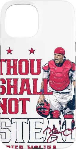 Vista 6 de Thou Shall Not Steal Yadier Molina St Louis MLBPA - Carcasa para iPhone 17
